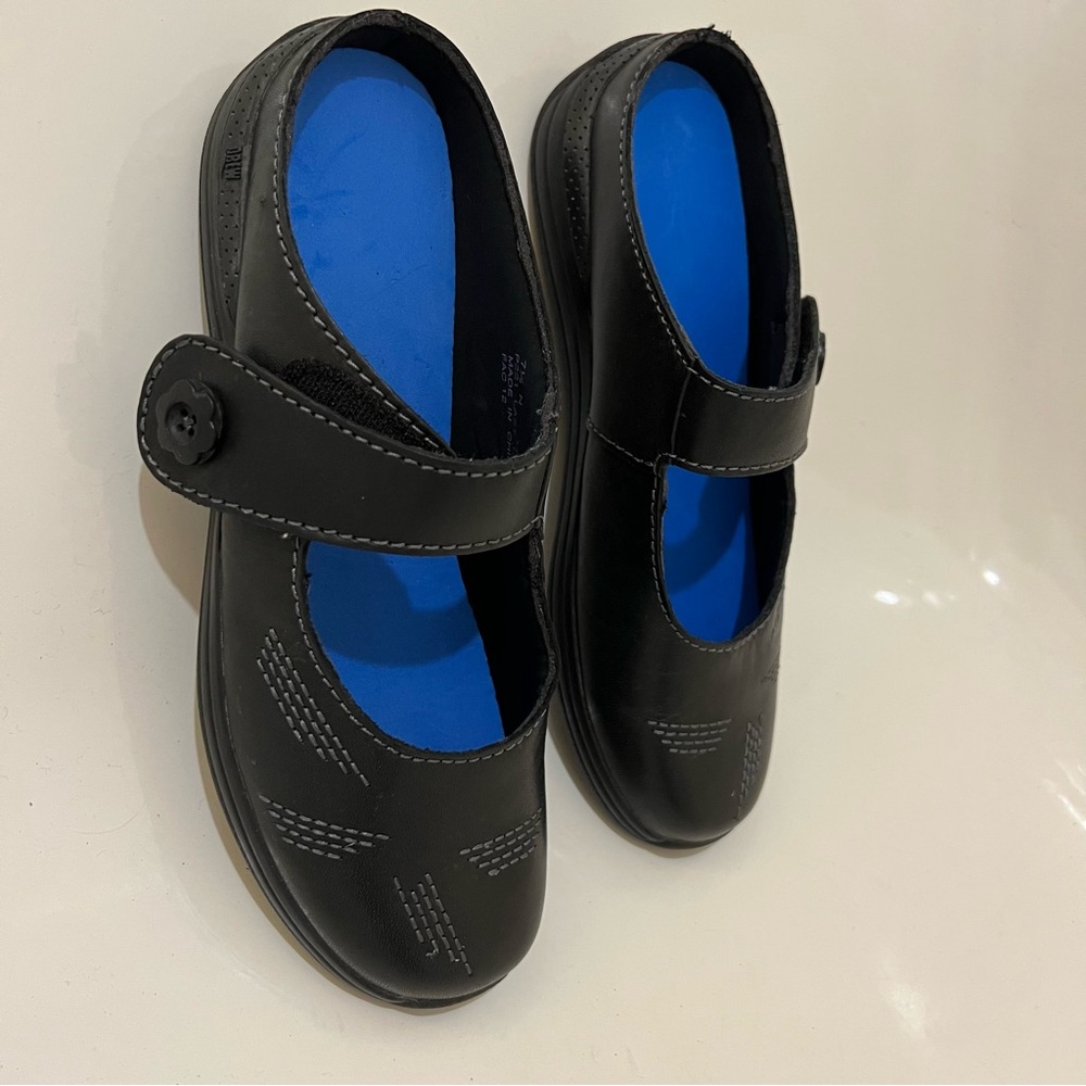 Drew Juniper Black Leather Mary Jane‎ Mule Size 7.5N - Picture 2 of 6